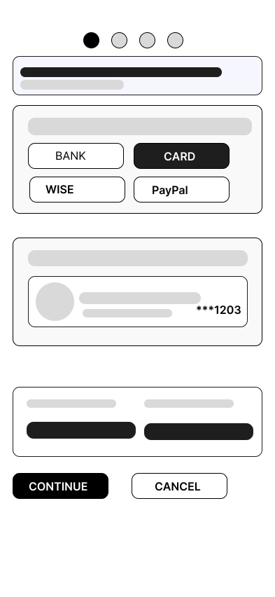 Quick Exchange wireframe