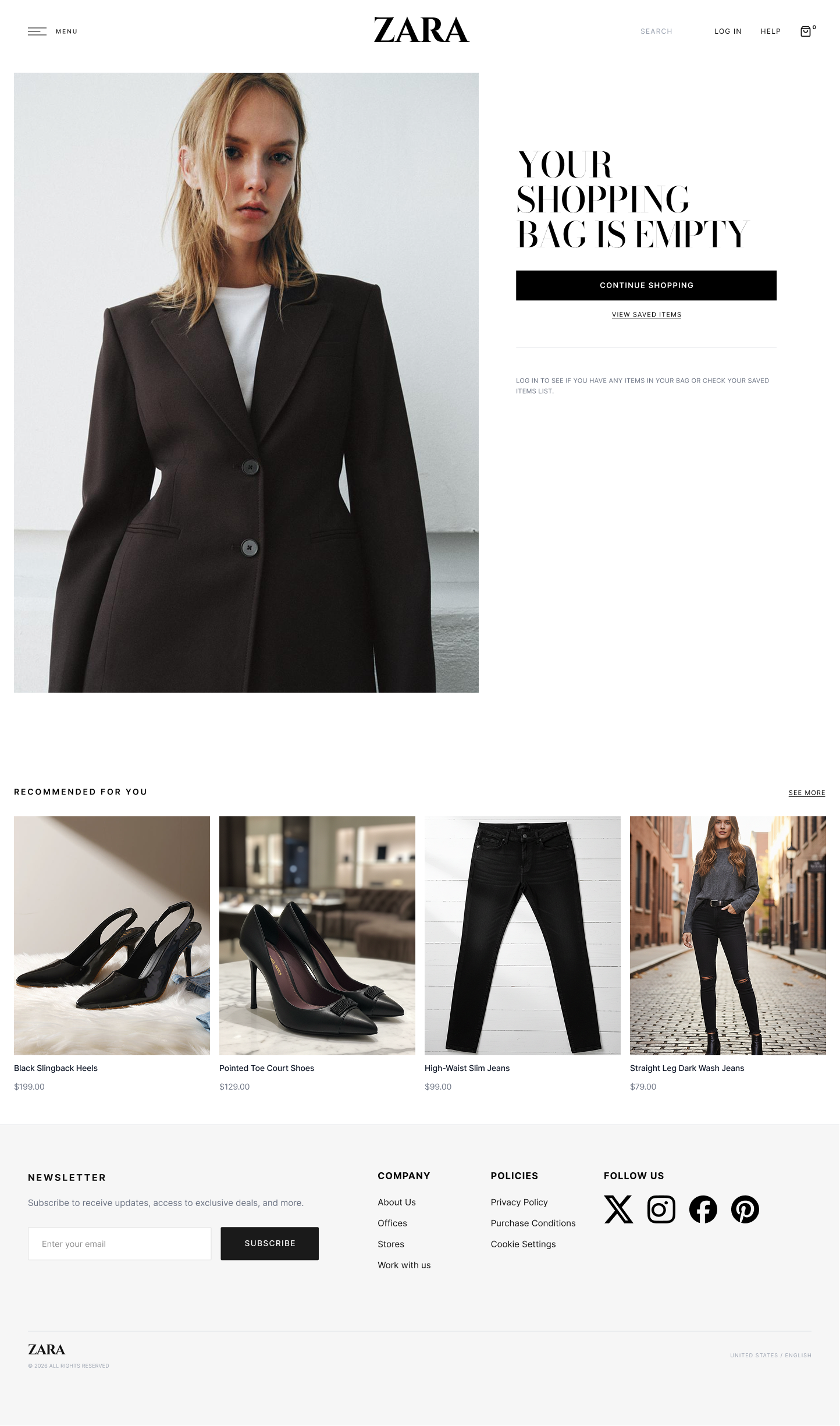 Hi-fi Shopping Cart screen